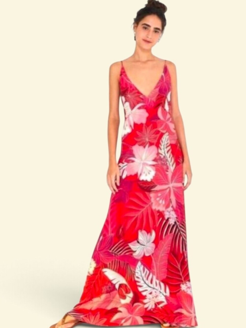 FARM RIO Philipa Tropical Criss Cross Back Maxi Dress - XS